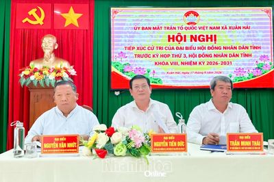 Chủ nhiệm Ủy ban Kiểm tra Tỉnh ủy Nguyễn Tiến Đức tiếp xúc cử tri xã Xuân Hải