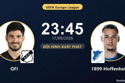 TRỰC TIẾPTrực tiếp OFI vs 1899 Hoffenheim: Trận đấu đang diễn ra