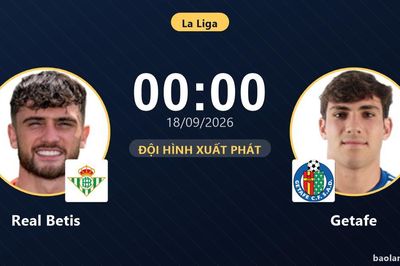 TRỰC TIẾPTrực tiếp Real Betis vs Getafe: Real Betis áp đảo quyền kiểm soát bóng, chưa có bàn thắng
