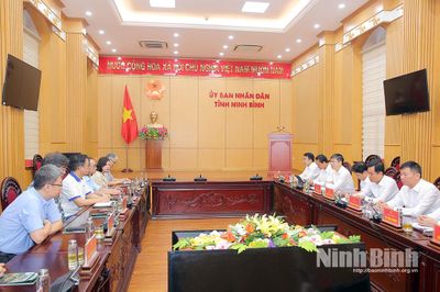 Đồng chí Phó Bí thư Tỉnh ủy, Chủ tịch UBND tỉnh Nguyễn Thanh Bình làm việc với đoàn đại biểu một số doanh nghiệp FDI