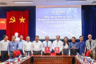 Cà Mau tăng cường hợp tác khoa học, công nghệ với Trường Đại học Thuỷ lợi