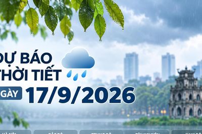 Thời tiết hôm nay 17/9: Nhiều nơi ở Bắc bộ mưa lớn, Hà Nội có nơi trên 90 mm