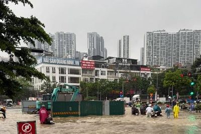 Xã An Khánh: Các trạm bơm hoạt động hết công suất tiêu thoát nước