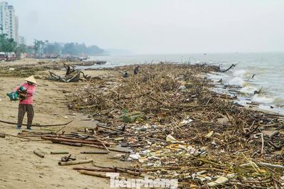 Bãi biển Sầm Sơn ngập rác
