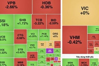 VN-Index bất ngờ đảo chiều giảm hơn 7 điểm vào cuối phiên