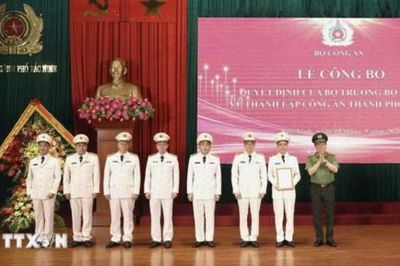 Công bố Quyết định của Bộ trưởng Bộ Công an thành lập Công an Thành phố Bắc Ninh