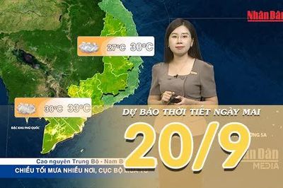 [Video] Dự báo thời tiết đêm nay và ngày mai 20/9/2026: Mưa giảm dần tại Bắc Trung Bộ, vùng mưa dông dịch chuyển xuống phía Nam