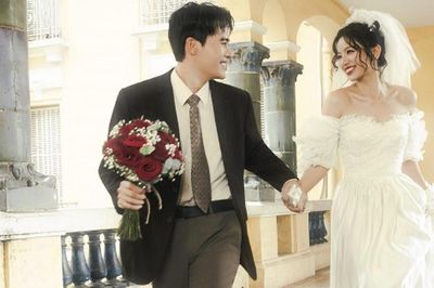 'O Hồng' Lê Hạ Anh mặc váy cưới, danh tính chú rể gây bất ngờ