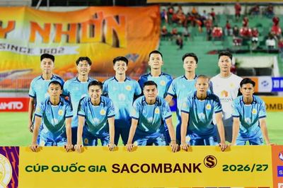 Quy Nhơn United dừng bước tại Cúp Quốc gia 2026/27 sau loạt luân lưu