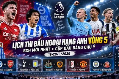 Lịch thi đấu Ngoại hạng Anh vòng 5: Arsenal gặp thử thách, MU chịu sức ép lớn