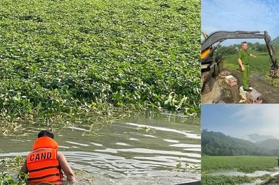 Công an xã chủ động mở luồng tiêu lũ cho hơn 500 hộ dân