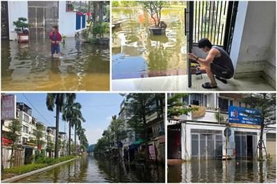 Hà Nội hửng nắng, cư dân Tân Tây Đô vẫn sống giữa biển nước
