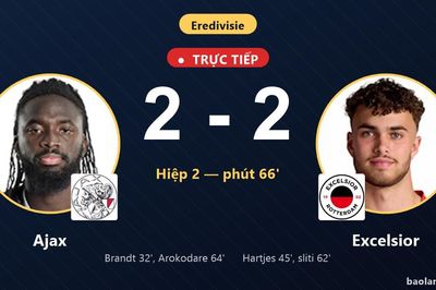 TRỰC TIẾPTrực tiếp Ajax vs Excelsior: Ajax gỡ hòa 2-2