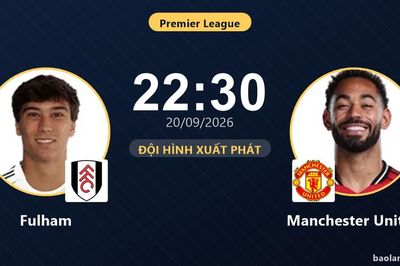 TRỰC TIẾPTrực tiếp Fulham vs Manchester United: Đội hình xuất phát