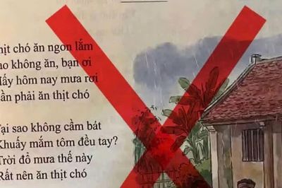 Công an làm việc với người ghép ảnh SGK có bài thơ 'thịt chó mắm tôm'
