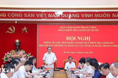Thông qua dự thảo Báo cáo kết quả kiểm tra, giám sát đối với Ban Thường vụ Đảng ủy các cơ quan Đảng TW