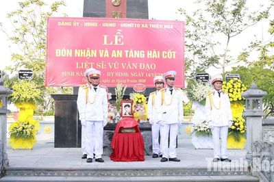 Thiệu Hóa đón nhận và an táng hài cốt liệt sĩ Vũ Văn Đạo tại quê nhà
