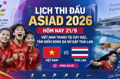 Lịch thi đấu ASIAD 2026 hôm nay 21/9: Việt Nam tranh tài dày đặc, tâm điểm bóng đá nữ gặp Thái Lan