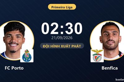 TRỰC TIẾPTrực tiếp FC Porto vs Benfica: Benfica chiếm ưu thế kiểm soát bóng, chưa có bàn thắng