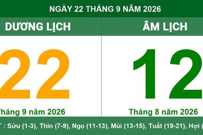 Xem lịch Âm Dương ngày 22/09/2026: Chi tiết giờ hoàng đạo và tuổi xung hợp cần lưu ý