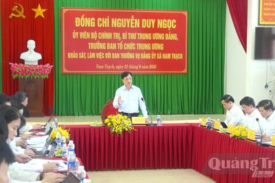 Đoàn công tác Trung ương khảo sát kết quả vận hành mô hình chính quyền địa phương 2 cấp tại Nam Trạch