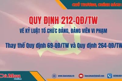 Quy định 212-QĐ/TW về kỷ luật tổ chức đảng, đảng viên vi phạm