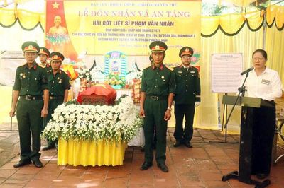 Xã Yên Thế đón nhận và an táng hài cốt liệt sĩ Phạm Văn Nhân