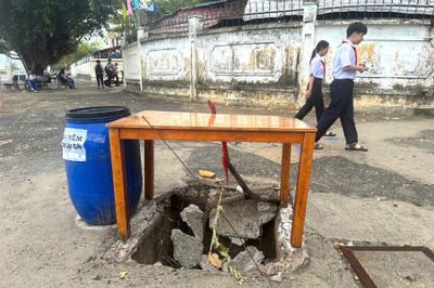 Hố ga bị vỡ nắp đậy