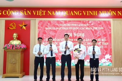 Công bố quyết định thành lập các chi bộ và quyết định về công tác cán bộ