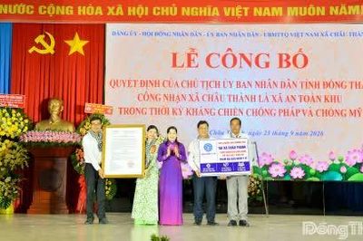 Châu Thành được công nhận là xã An toàn khu