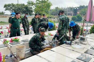 Xã Tân Đông: Lấy mẫu 224 hài cốt liệt sĩ tại Nghĩa trang Liệt sĩ Gò Công
