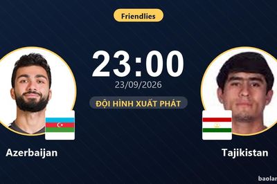 TRỰC TIẾPTrực tiếp Azerbaijan vs Tajikistan: Đội hình xuất phát