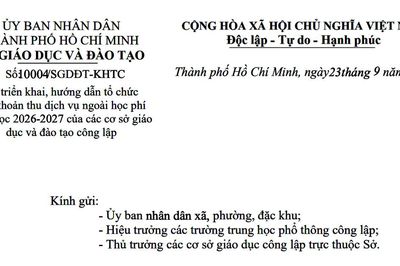 Thành phố Hồ Chí Minh hướng dẫn tổ chức các khoản thu ngoài học phí