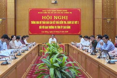 Thông qua dự thảo báo cáo kết quả kiểm tra, giám sát đợt 3 của Bộ Chính trị đối với Ban Thường vụ Tỉnh ủy Cao Bằng