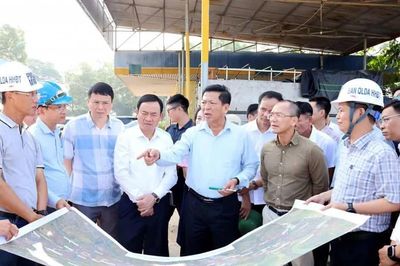Yêu cầu thi công '3 ca, 4 kíp' để kịp tiến độ cải tạo Quốc lộ 2 qua Phú Thọ