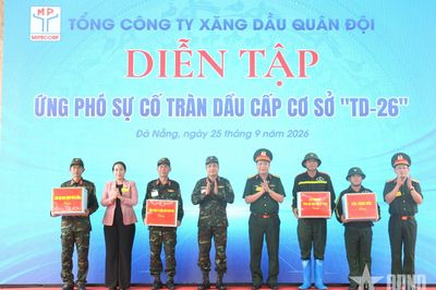 Tổng công ty Xăng dầu Quân đội diễn tập ứng phó sự cố tràn dầu cấp cơ sở 'TD-26'