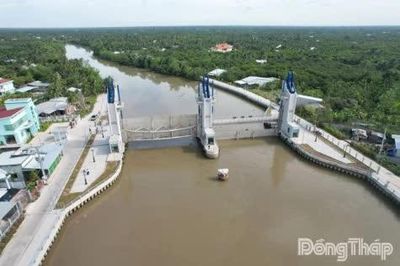Đồng Tháp: Vận hành các công trình phòng, chống triều cường