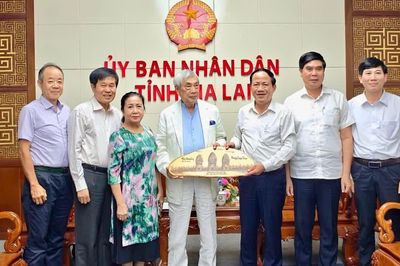 Chủ tịch UBND tỉnh Gia Lai Phạm Anh Tuấn tiếp, làm việc với Giáo sư Cổ Minh Đức