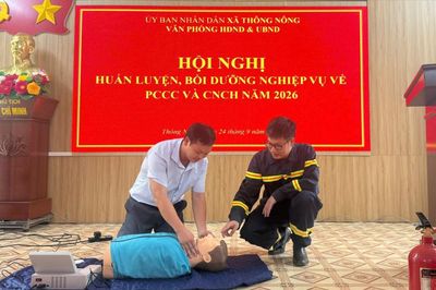 Huấn luyện, bồi dưỡng nghiệp vụ phòng cháy chữa cháy tại xã Thông Nông