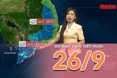 [Video] Dự báo thời tiết ngày 26/9/2026: Bắc Bộ có nắng gián đoạn, Trung Bộ mưa giảm dần