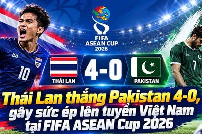 Thái Lan thắng Pakistan 4 - 0, gây sức ép lên tuyển Việt Nam tại FIFA ASEAN Cup 2026