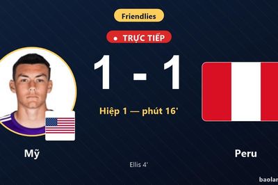 TRỰC TIẾPTrực tiếp Mỹ vs Peru: Peru gỡ hòa 1-1