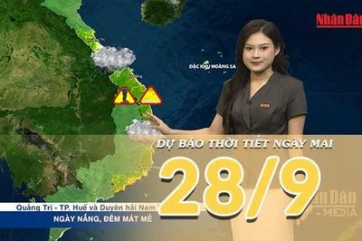[Video] Dự báo thời tiết đêm nay và ngày mai 28/9/2026: Bắc Bộ nắng ráo, mưa dông giảm ở Trung Bộ và Nam Bộ