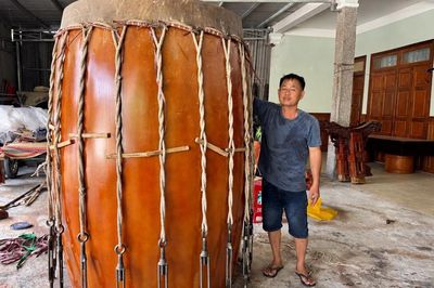 Làng trống hơn 200 năm tuổi ở Đà Nẵng làm trống khổng lồ, có chiếc giá gần nửa tỷ đồng