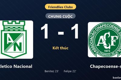 Thống kê trận đấu Atletico Nacional 1-1 Chapecoense-sc: Hai đội chia điểm