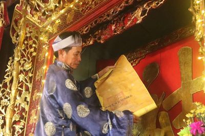 Lễ tế thu tại di tích kiến trúc nghệ thuật Quốc gia Đình làng Tú Luông