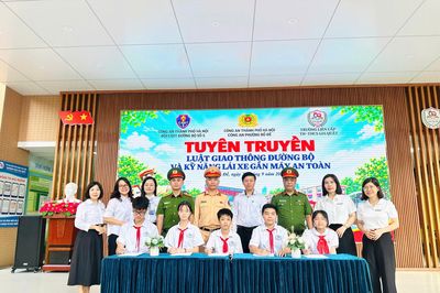 Tuyên truyền kỹ năng tham gia giao thông tại Trường liên cấp Tiểu học - THCS Gia Quất