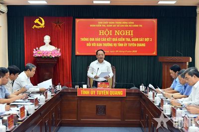 Thông qua dự thảo báo cáo kết quả kiểm tra, giám sát đối với Ban Thường vụ Tỉnh ủy Tuyên Quang