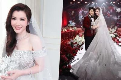 Chiếc váy cưới đặc biệt 'giọt nước mắt hạnh phúc' trong hôn lễ Akira Phan