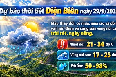 Bản tin Dự báo thời tiết ngày 29/9/2026